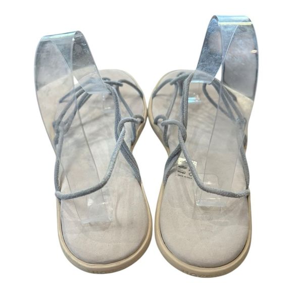 HOGAN Women's Gray Suede Leather Netting Thong Sandals 39 - Picture 5 of 8